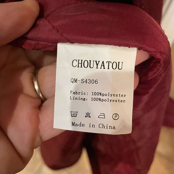 ChouYATOU wool coat sz L Chou Yatou Maroon color ASO Meghan Markle - Picture 6 of 6